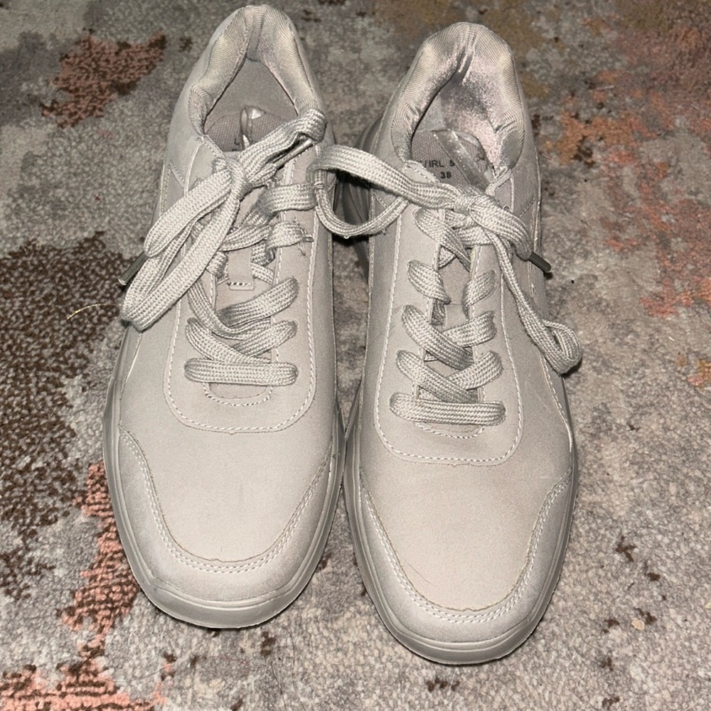 Grey sneakers. Super cool. Grandpa style. Size 8